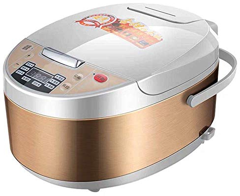 Olla arrocera Vaporizador de alimentos Digital 5L Programable Baja eliminación Guiso de azúcar Máquina inteligente de granos Salud Acero inoxidable Instantáneo Mantener caliente con canasta de enjua
