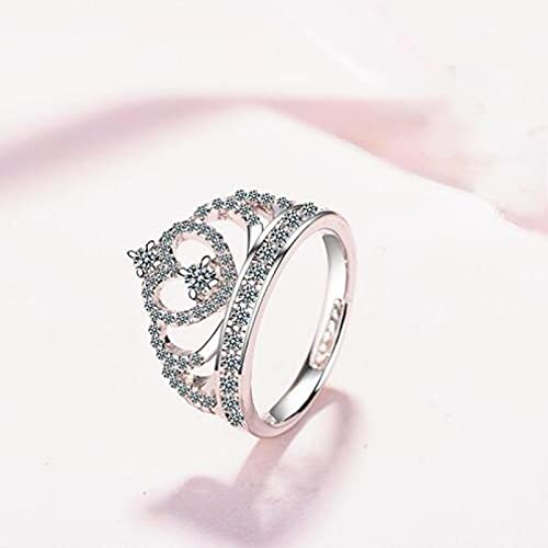 Bysonglezai Ringe Damen Ring Frauen Herren Geschenk Farbe Kronenringe Glänzen Party Ehering Für Frauen Mode Prinzessin Geschenkschmuck 7