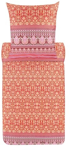 Bassetti MIRA Bettwäsche + 1 Kissenhülle aus 100% Baumwollsatin in der Farbe Rot R1, Maße: 155x220 + 1 K 80x80 cm - 9325844