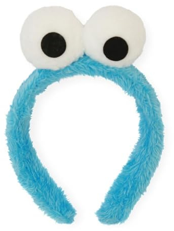 Krümelmonster Plüsch Haarreif mit Augen Kostüm-Zubehör Cookie Monster Keksmonster, Farbe:Blau