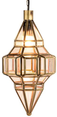 Marrakech Pendellampa, 41 cm, av metall och klart glas, vardagsrum, estetisk dekoration i vardagsrummet, över matbordet