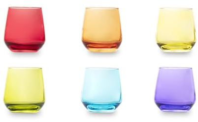 Excelsa Lima Lot de 6 verres à liqueur/café, verre, capacité 95 ml, multicolore