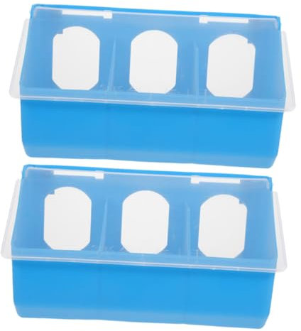 Milisten 2pezzi Mangiatoia Per Piccioni Con Coperchio e Tre Comparti Attrezzatura Per Alimentazione e Pollame Plastica Per Gabbie e Alloggi Per Uccelli