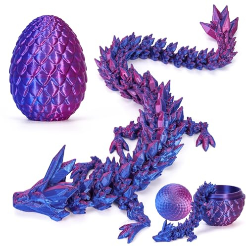 HIMS 3D Gedruckte Dracheneier mit Drache im Inneren, Drachenei Beweglicher Kristalldrache Spielzeug, Überraschungs Easter Dracheneier Wohnkultur