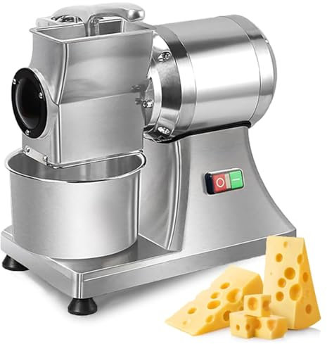Râpe et trancheuse à fromage électrique commerciale en acier inoxydable 550 W, idéale pour le fromage, le beurre, le pain, le son – Déchiquetage et tranchage sans effort