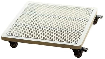 Paleta cuadrada de metal para bonsái XL con ruedas de freno universales, base resistente para macetas y tetera para plantas de interior/exterior, mayor estabilidad y movilidad
