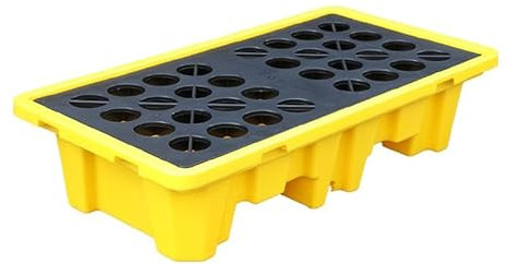 Plataforma Antifugas Para Palés, Plataforma Antiderrames Para Bidones De Aceite, Sumidero Industrial Apilable Para Cubos De Pintura Con Drenaje Y Compartimentos Para Montacargas, Bandeja De Contenció