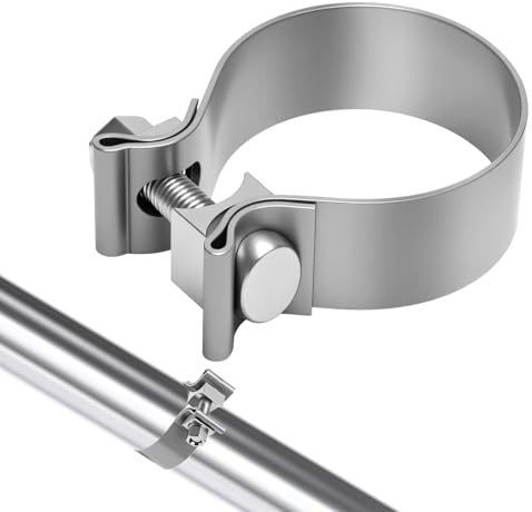 TMZELOA Universel Collier de Serrage pour Tuyau D'échappement, Collier Echappement 63-70mm Collier de Serrage en Acier Inoxydable Manchon Echappement Collier Serrage Tuyau D'échappement Clip(OD:63MM)