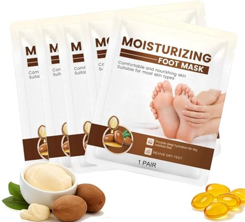 Masque Pieds Très Secs et Abîmés,Chaussettes Hydratantes Pied,Masque Pied Hydratant,Soin au Beurre de Karité,Huile de Jojoba et Vitamine E,Soin des pieds,Pour Femme Homme Pieds Rugueux Secs (3PC, 35g)
