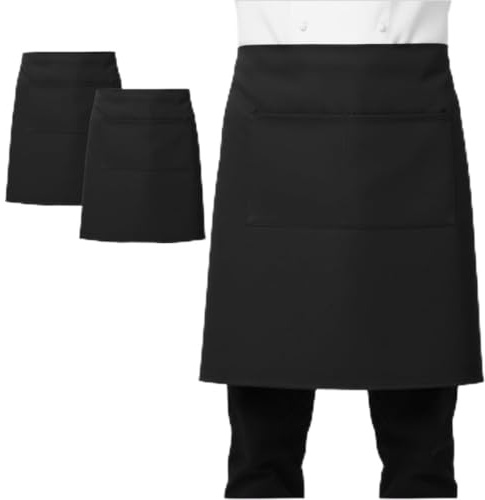 LEFUNDA® 2 Vattentätt matlagningsförkläde med 2 fickor Justerbara långa remmar Grill för män Kvinnor Kök Restaurang Café