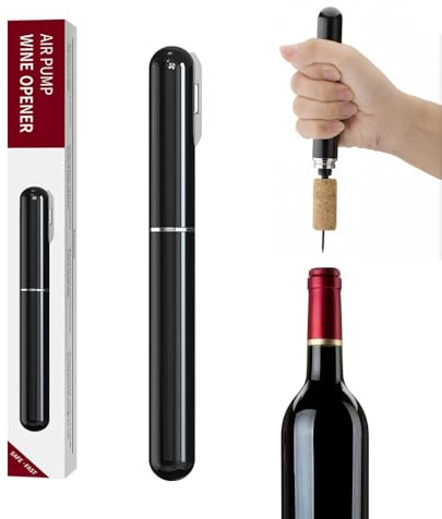Air Pressure Pump Wine Opener With Foil Cutter,Portable Pen-Shape Corkscrew Wine Bottle Opener,Nice Gift to Wine Lovers.