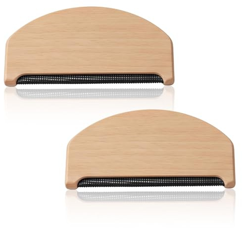 JOVIA 2-Pack Wooden Cashmere Combs, Multi-functional Sweater Lint Remover, Manual Portable Clothing Lint Remover, Suitable for Clothes, Knitwear, Wool Coats, Scarves, and Blankets, etc