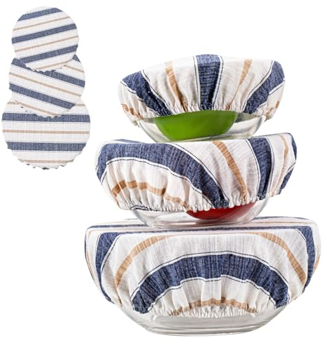 3PCS Bowl Covers for Bread Proofing, Bread Proofing Basket Cloth Liner, Sourdough Accessories, Fits Multiple Bowl Sizes, Elastic Linen Breads Proofings Liners for Sourdough Baking