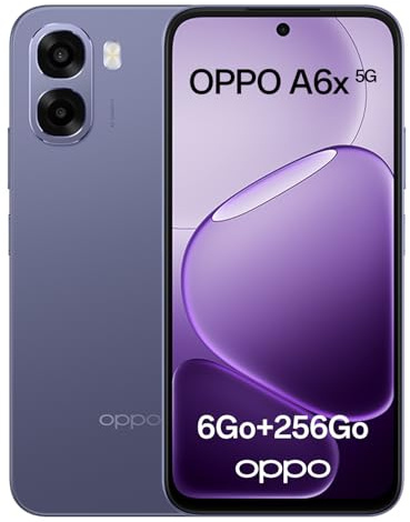 OPPO A6x 5G Smartphone Android Sbloccato, 6+256GB, Display Ultra Luminoso 6.75 120Hz, Fotocamera Ultra-Chiara 50MP, Batteria 6100mAh, MediaTek Dimensity 6300, Resistenza all'Acqua IP64, Plum Purple