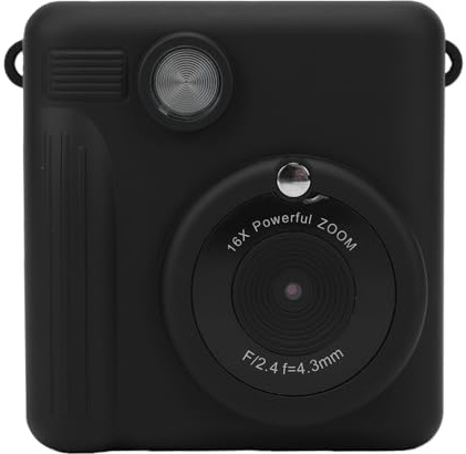 OEBUAFI Macchina Fotografica Istantanea per Bambini, Schermo 2.4 Pollici, Video 1080P, Zoom Digitale 16X con 372 Fogli Carta Termica e Ricarica Tipo C per Bambini 3-12 Anni