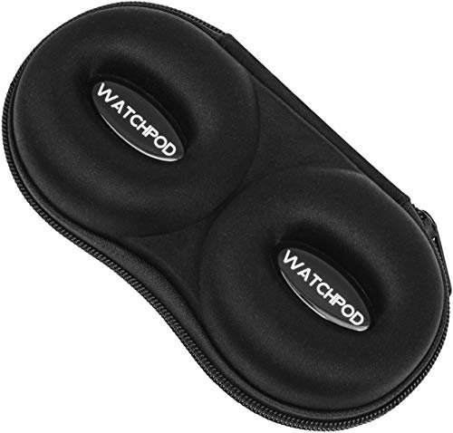 WATCHPOD Double Watch Travel Case Storage Holder Box for 2 Watches | Dual Tough Portable Protection w/Zipper Fits All Wristwatches & Smart Watches Up to 50mm (Black)