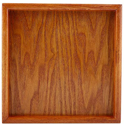 Vassoio da Portata in Legno Naturale Massello, Vassoio da Tè Quadrato per Caffè, Ristorante e Casa (22 * 22cm)