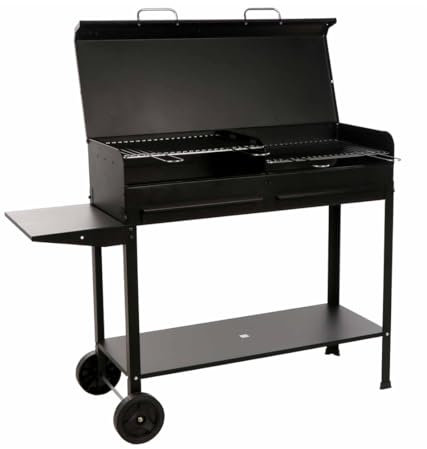 Barbecue Artigianale Tipo Pesante 100x40cm POLIFEMO - Peso 32kg - con Coperchio Artigianferro Made in Italy