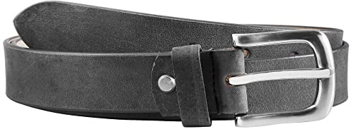 Leonardo Verrelli Damen-Gürtel Leder, verschiedene Farben, Business, kürzbar, Bundweite 75-125 cm 3100056-3100063 (Dunkelgrau2, Bundweite: 85 cm - Gesamtlänge: 100 cm)