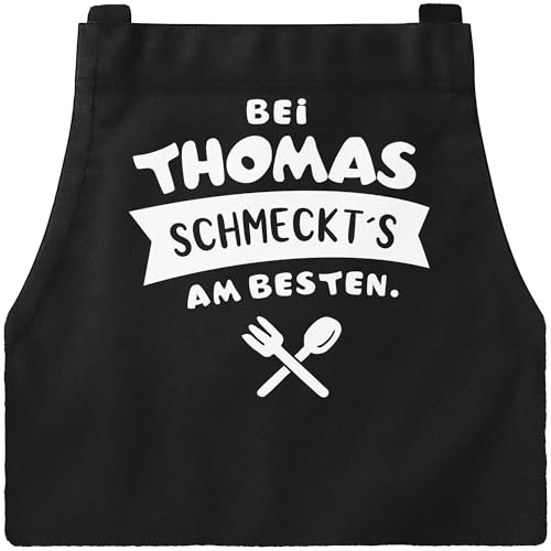 MoonWorks® Kochschürze bei (style_variation_string) schmeckts am besten Grill-Schürze Spruch Schürze Küchenschürze Baumwolle