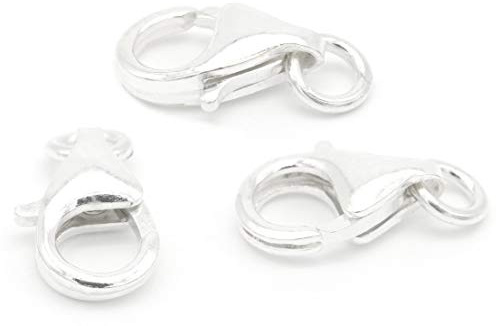 NaturSchatulle 14mm Karabinerverschluss 100% Sterling Silber 925 I 5 Stück Schmuckverschluss Karabinerhaken Kettenverschluss Basteln Schmuckherstellung
