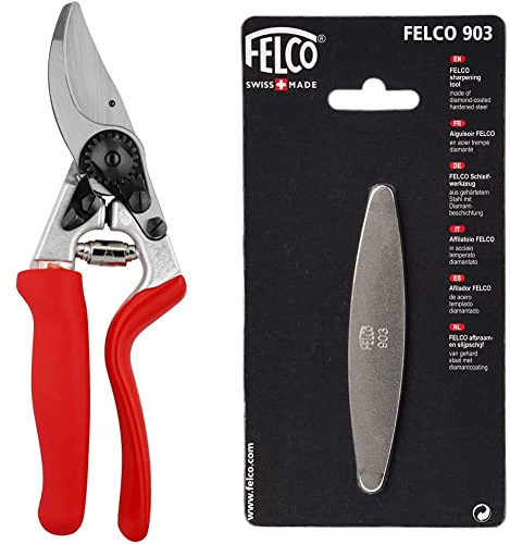 Felco Model 7 Secateurs (Large, Rotating Handle) & Model 903 Sharpener (Diamond Steel)