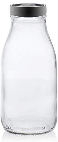 PEGANE Lot de 18 Bouteilles Fraîcheur en Verre, capacité 250 ML, 43mm,Capsules argentés stérilisables 43mm avec Flip incluses - IRIOS -