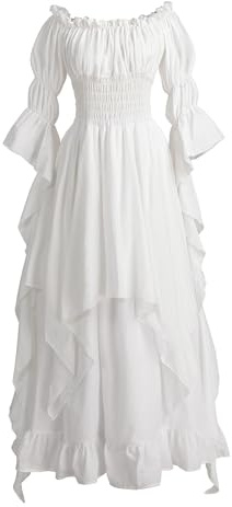 Fiamll Robe victorienne Renaissance Costume Femmes Robe de sorcière gothique Robe de mariée médiévale