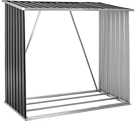 ESTEXO Brennholzunterstand Brennholz Holz Regal Lager Kaminholz Unterstand Metall Holzlager Brennholzlager Anthrazit