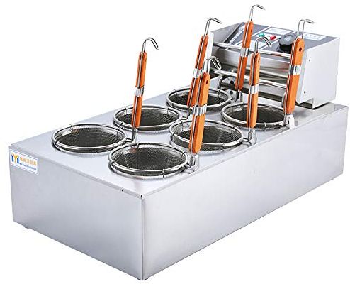 KUMIAO 3000W Pasta Maker Cooker - Commercial & Household Electric Noodles Machine, 6 Holes Basket, Stainless Steel Pasta Cooking Appliance
