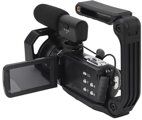 Annadue Caméra Vidéo 4K, Caméscope 56MP avec Télécommande,Nocturne, Zoom 18X, écran Tactile IPS 3,0 Pouces, adapté au Vlogging, à la Photographie