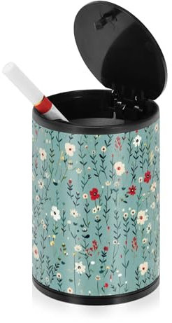 Aschenbecher für Zigaretten mit Deckel, Edelstahl, tragbar, Autozubehör, rauchfrei, für Terrasse, Küche, LKW