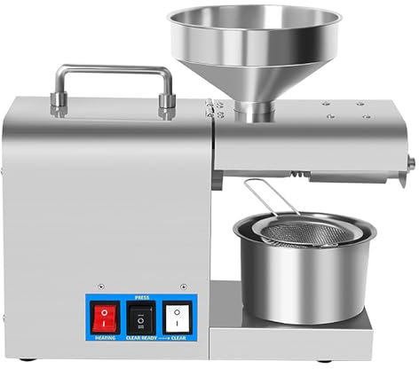 Máquina De Prensa De Aceite, Extractor De Aceite Eléctrico Frío/Caliente, Prensa De Aceite De Procesamiento Automático, Sin Freír Ni Prensar, Alto Rendimiento De Aceite, para Uso Comercial Doméstico