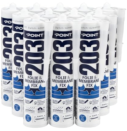 POINT Folienkleber für Dampfsperren Folien- und Membranklebstoff Dichtkleber stark & elastisch 300 ml Dampfbremsfolien Anschlusskleber Dichtmasse Baufolienkleber (12 Kartuschen)