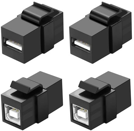 XMSJSIY Adattatore per pannello USB B a USB A Keystone Insert Presa senza saldatura, connettore USB 2.0 tipo B femmina a tipo A presa Keystone accoppiatore presa jack adattatore per stampante PC