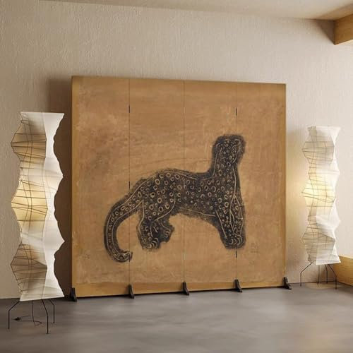 WEIDPHL Raumteiler, Faltbare Sichtschutzwände Mit Rahmen Aus Massivem Tannenholz, Wetterfeste Chinesische Raumteiler Für Apartment-Studios,4pcs