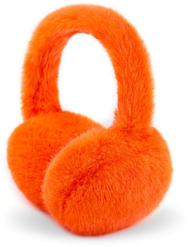 POMIJIAN Winter Ear Muffs for Women Girls Faux Fur Cute White Earmuffs Fluffy Ear Warmers Foldable Ear Covers Outdoor