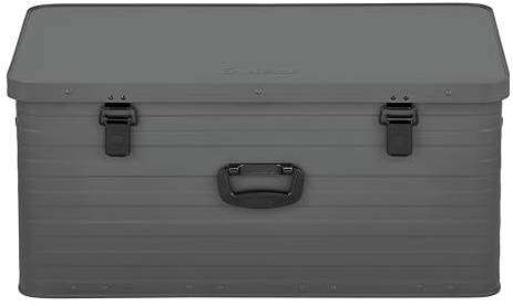 Enders® Alubox Toronto XXL Grey, 130 Liter, Aluminium Box 1 mm Wandstärke, spritzwasserdicht, stapelbar - Alukiste, Metallkiste, Metallbox mit Deckel - verwendbar als Transportbox, grau #3883