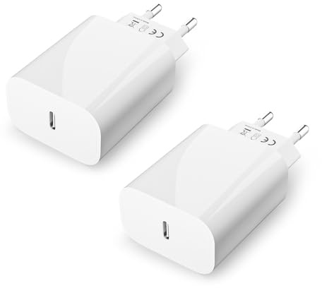 2-Pack 20W USB C-Laddare för Phone 16/16Pro/16Pro Max/16Plus/15Pro/15Pro Max/15Plus/15/14/13/12/11 SE/iPad Pro/Air/Strömförsörjning, Snabbladdare USB C-Adapter PD3.0 Laddningsadapter
