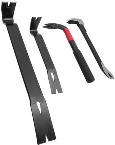Juego de 4 Palancas para Extractor de Clavos, Barra de Palanca, Juego de Palanca para Extractor de Clavos, Palanca Plana Multifuncional de Alta Dureza para Decoración del Hogar,