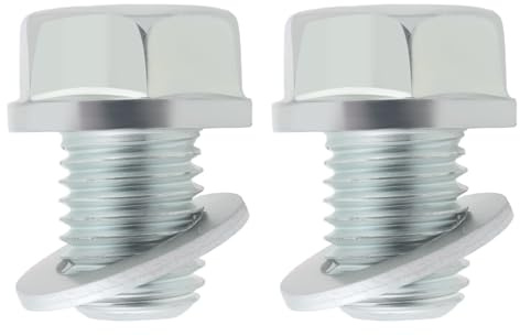 eMagTech 2 Juego de Tapones para Pernos de Cárter de Motocicleta M12 X 1,5 con Arandela Tapón de Drenaje de Aceite 92800-12000 90407-259-000 Compatible con Honda CBF600 CBF1000 CBR125 CBR250 CBR600F