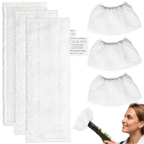 Aerzouser 6 panni di ricambio per pulitore a vapore, set di panni in microfibra per SC1 SC2 SC3 SC4 SC5, compatibili con pulitore a vapore Kärcher accessori compatibili con pulitore a vapore Kärcher