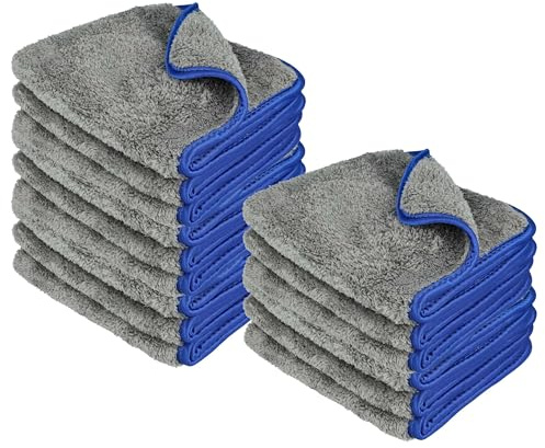 vhbw 15x paño para Coche, Moto - Paños de Microfibra 40 x 40 cm, Lavable, Reutilizable Azul Gris Oscuro