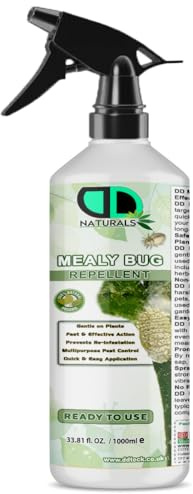 DD Teck 100% Natural Mealy Bug Repellent & Killer Spray – Fast-Acting Organic Plant Protection – Essential Oil Insecticide for Houseplants & Gardens – Pet Safe, Eco-Friendly (1000ml Spray)