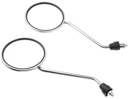 Lenkerendenspiegel Motorrad 1 Paar Universal Motorrad Runde Seitenrückspiegel Lenkerhalterung 8mm Adapter Für 50cc-250cc Modifikationszubehör