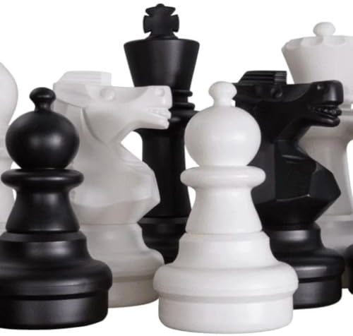 Uber Games Jeu d'échecs de Jardin, 32 pièces PVC traité UV, Roi 30 cm