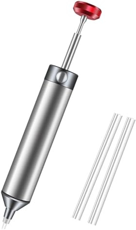 Solder Sucker Desoldering Pump Tool - Professional High-Power Solder Removal with Heat Resistant Silicone Nozzle - One-Handed Operation PCB Circuit Board