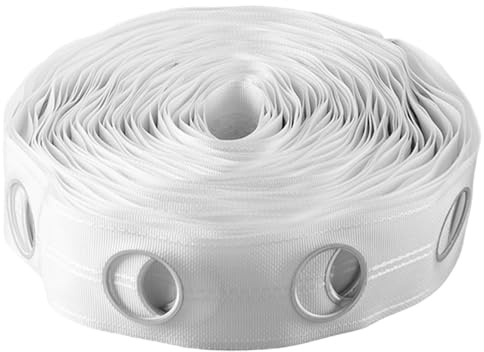 Nastro per tende pieghettate, nastro per tende, asta da 10 metri con anelli per occhielli rotondi, dritto e liscio, resistente all'usura, per tendaggi per finestre di casa cucito fai da te, scorrevol