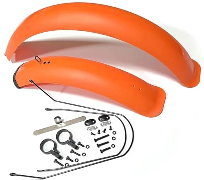 XRXEA Fahrradschutzbleche 24/26/20 x 4.0 Fatbike-Schmutzfänger-Set for B//M//X Falträder, E-Bikes, Mountainbikes, und(Orange 26x4.0)