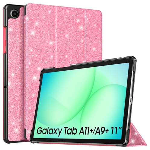 TiMOVO Funda para Samsung Galaxy Tab A11+ Plus/A9+ Plus 11 Pulgadas (2025/2023), Funda Ligera y Delgada con Soporte, Auto Activación/Suspensión, Rojo Sandía Brillante